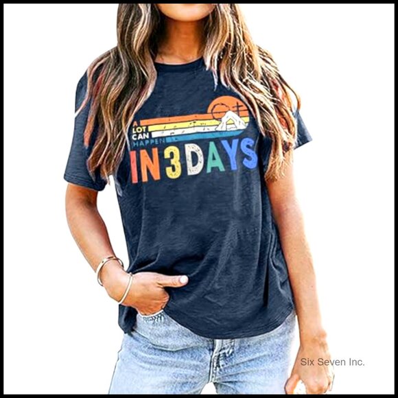 Cotton Blend Christian Easter T-Shirt He is Risen Graphic Print - Picture 6 of 6